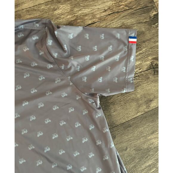U Suck At Golf USAG Men’s Medium All Over Graphic Print Polo Gray Athleisure - Picture 5 of 9